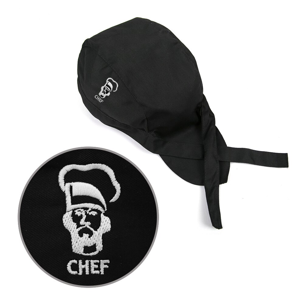 Chapeau de Chef brodé tête de mort, noir réglable pour hommes et femmes, casquette de cuisine pour adultes, Grill, boulanger, uniforme de travail pour BBQ, haut en maille: 10