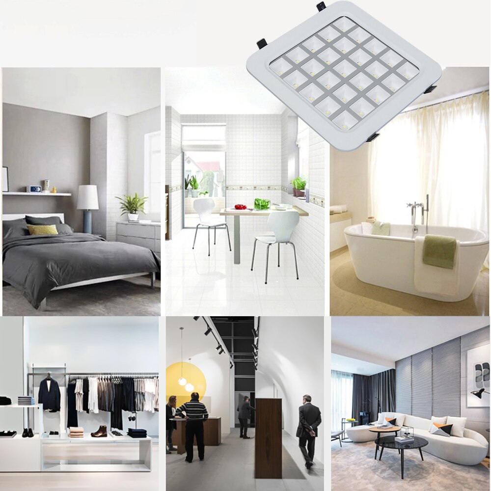 Led panellys  ac 85-265v væglampe paneler 4w 9w 16w 25w led firkantet panel downlight hvid varmt led gitter lys til stue