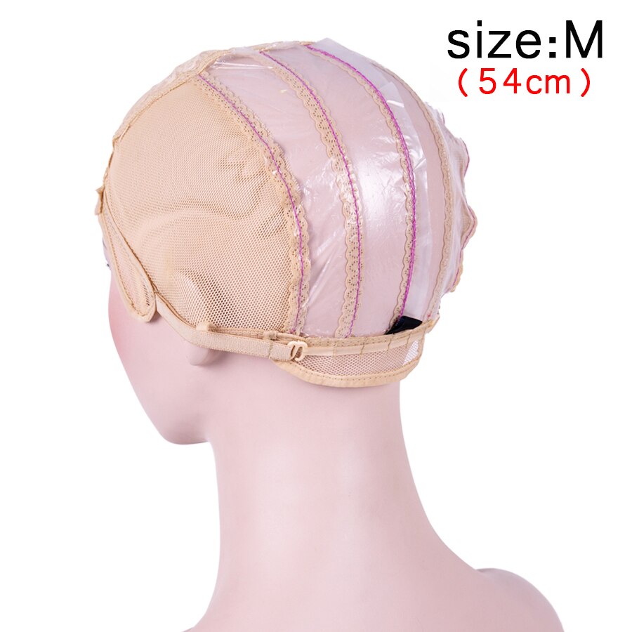 Alileader billig justerbare parykk caps s/m /l 1 stk base cap svart veving parykk verktøy limfri blonder parykk caps veve cap for å lage en parykk: Beige m