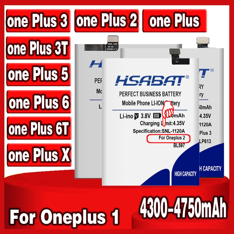 HSABAT BLP633 BLP637 BLP571 BLP597 BLP613 BLP607 BLP657 BLP685 Battery for Oneplus 1+ 1 + for one Plus 2 3 5 6 6T X 3T A3010