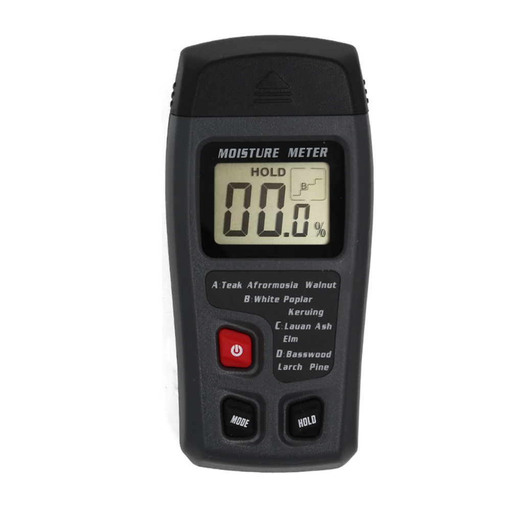 Medidor de humedad de madera Digital MT10 de dos pines, probador de humedad de madera, Detector de humedad de madera con pantalla LCD grande, 0-99.9%: Default Title