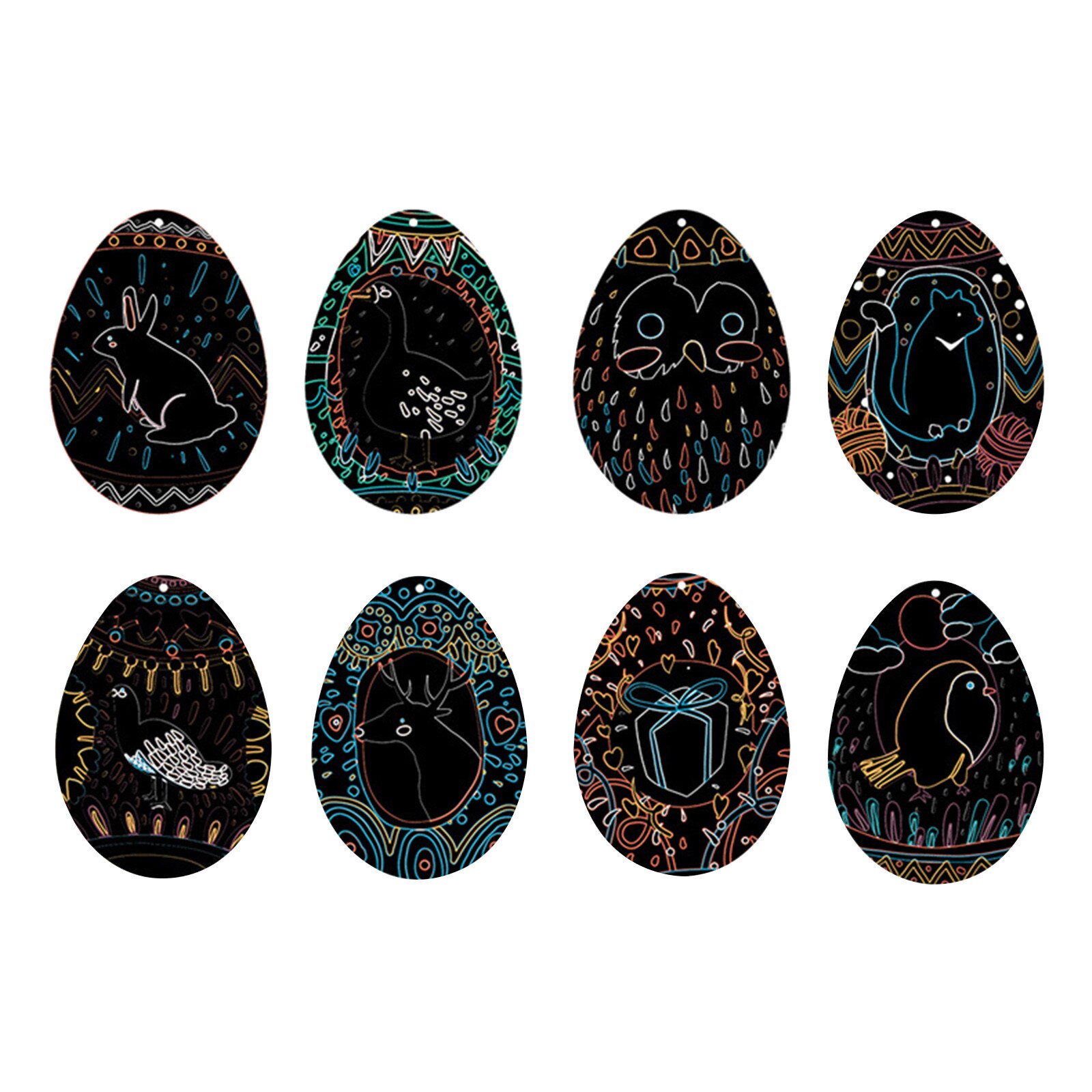 Juego de pintar y rayar para niños, huevo colorido, decoración artesanal, Pascua, pintar y rayar, adornos para tarjetas de felicitación, papel de dibujo