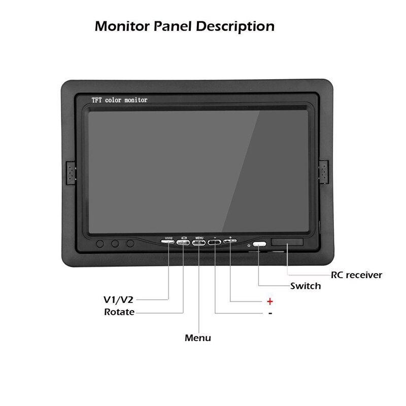 Car Monitor 7 Inch TFT LCD Rear View Camera IR Universal Mirror Parking Assistance for Trucks