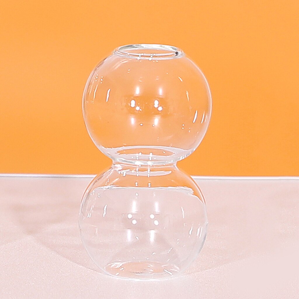 Bubble Glass Vase Green Plants Hydroponics Planter Housewarming Decorative: 2 Balls