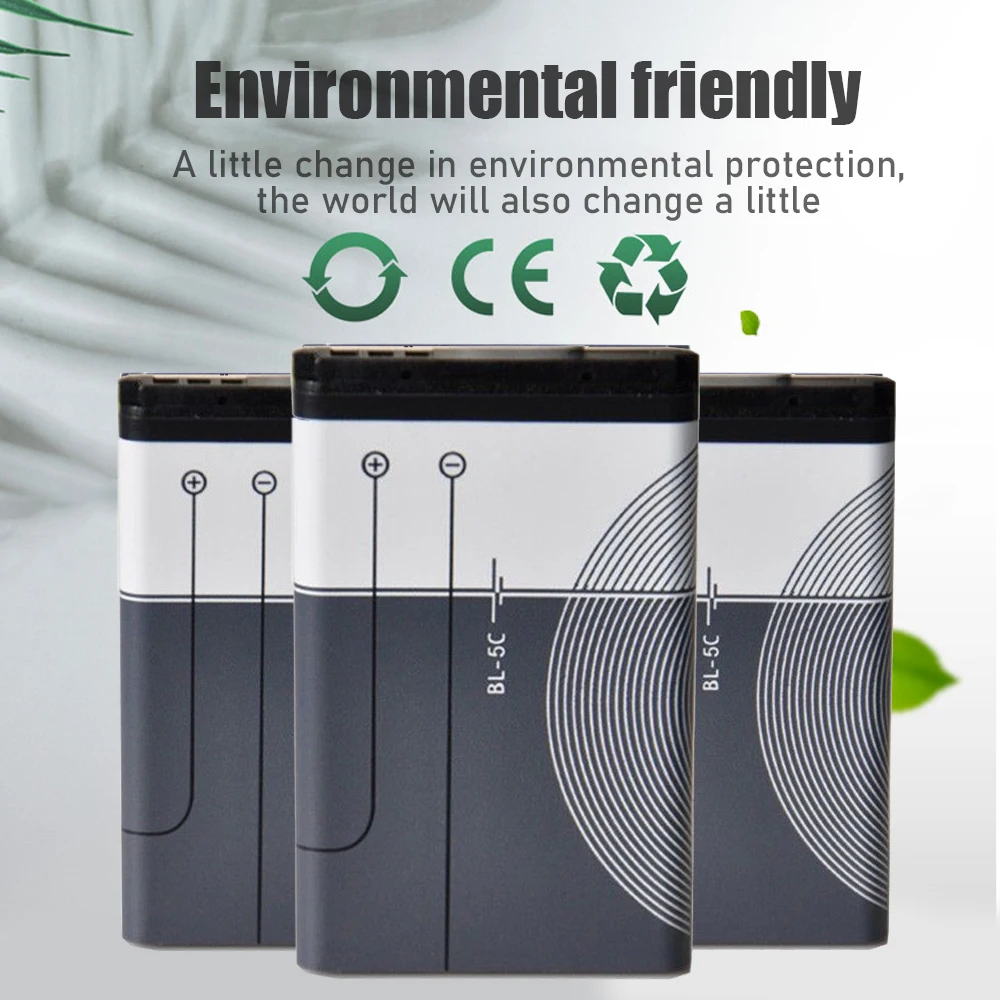 1/10pz 3.7V 1020mAh BL-5C BL5C BL 5C Batteria Batterie Ricaricabili per Nokia 2112 2118 2255 2270 2280 2300 2600 2610 3125 3230