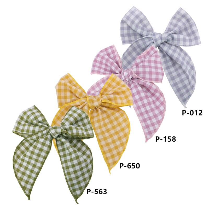 Pinzas para el pelo con lazo de marinero para niña y niña, Clips para el pelo, pasadores, accesorios para el cabello, 4 piezas: Fable Plaid Set-2