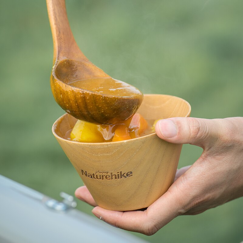 Naturehike – vaisselle de Camping en bois, cuillères à Long manche, cuillère à riz ultralégère, bol à spatule en bois, service de vaisselle de pique-nique en plein air