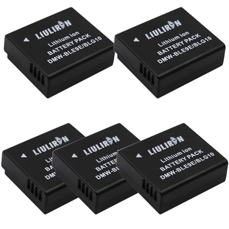 Batterie 4x DMW-BLG10 DMW BLG10E BLG10 DMW-BLE9 + LCD double chargeur pour Panasonic LUMIX GF5 GF6 GX7 LX100 GX80 GX85 GX7 Mark II: 5battery