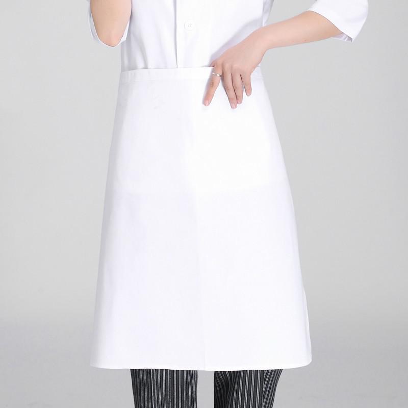 White apron chef work clothes apron canteen food factory apron hotel logistics work apron: Default Title