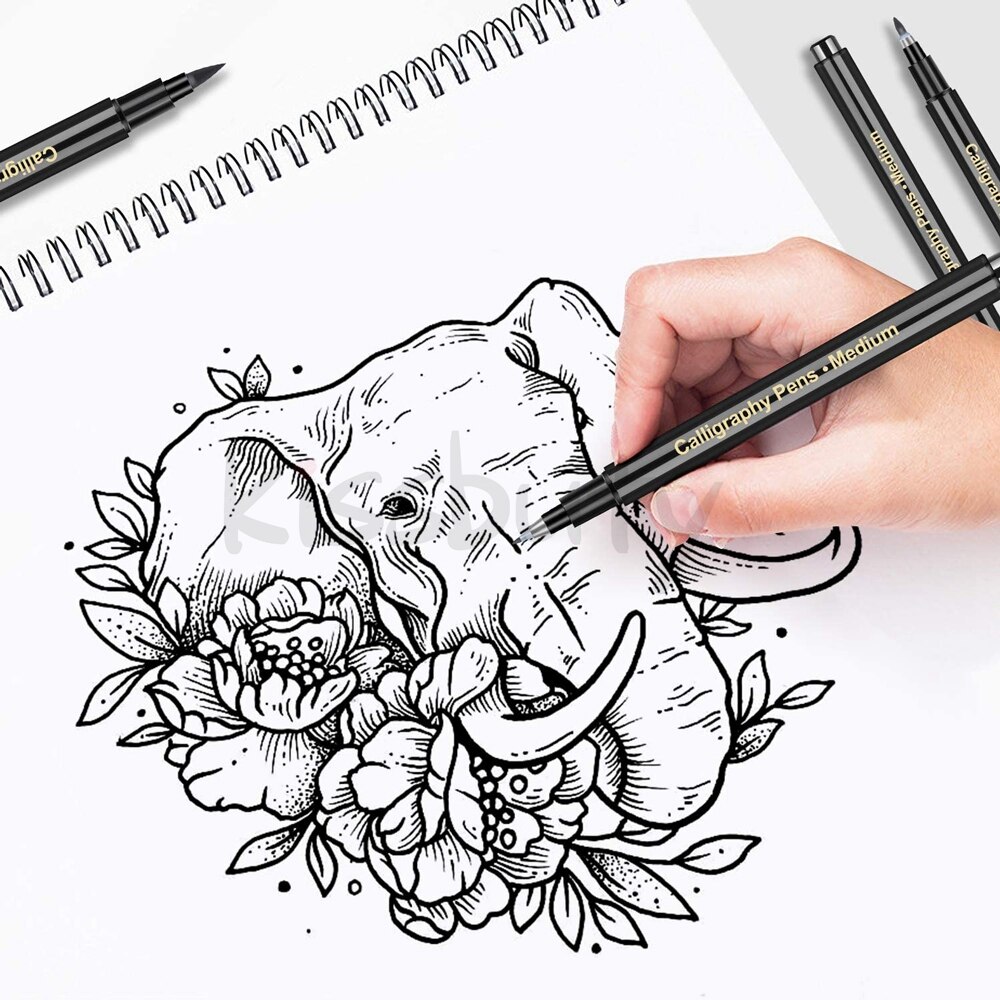 4/6 Stks/set Kalligrafie Pen Brush Pennen Hand Belettering Pennen Extra Fijne Borstel Art Marker Schrijven Tekening Schoolbenodigdheden briefpapier