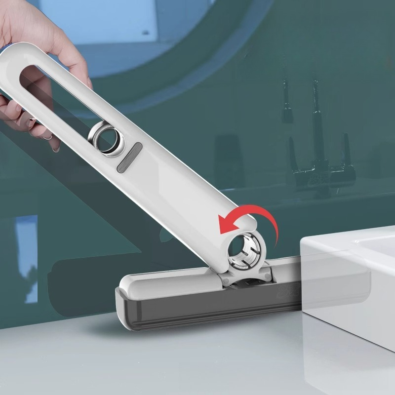 Draagbare zelfwringende sponsmop Handsfree multi-oppervlaktereiniger voor thuis/auto/ramen met vervangbare kop + handvat