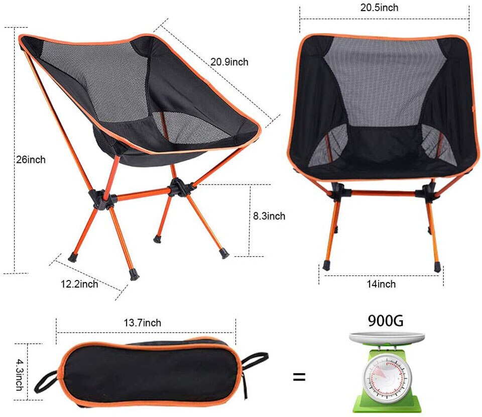 Portable Camping Beach Chair Lightweight Folding Fishing Outdoor camping Chair Ultra Light Orange Red Dark Blue Beach Chairs