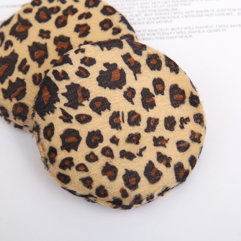Leopard makeup puff rund form ansikte ansikte kropp puder foundation puff bärbar mjuk kosmetisk puff