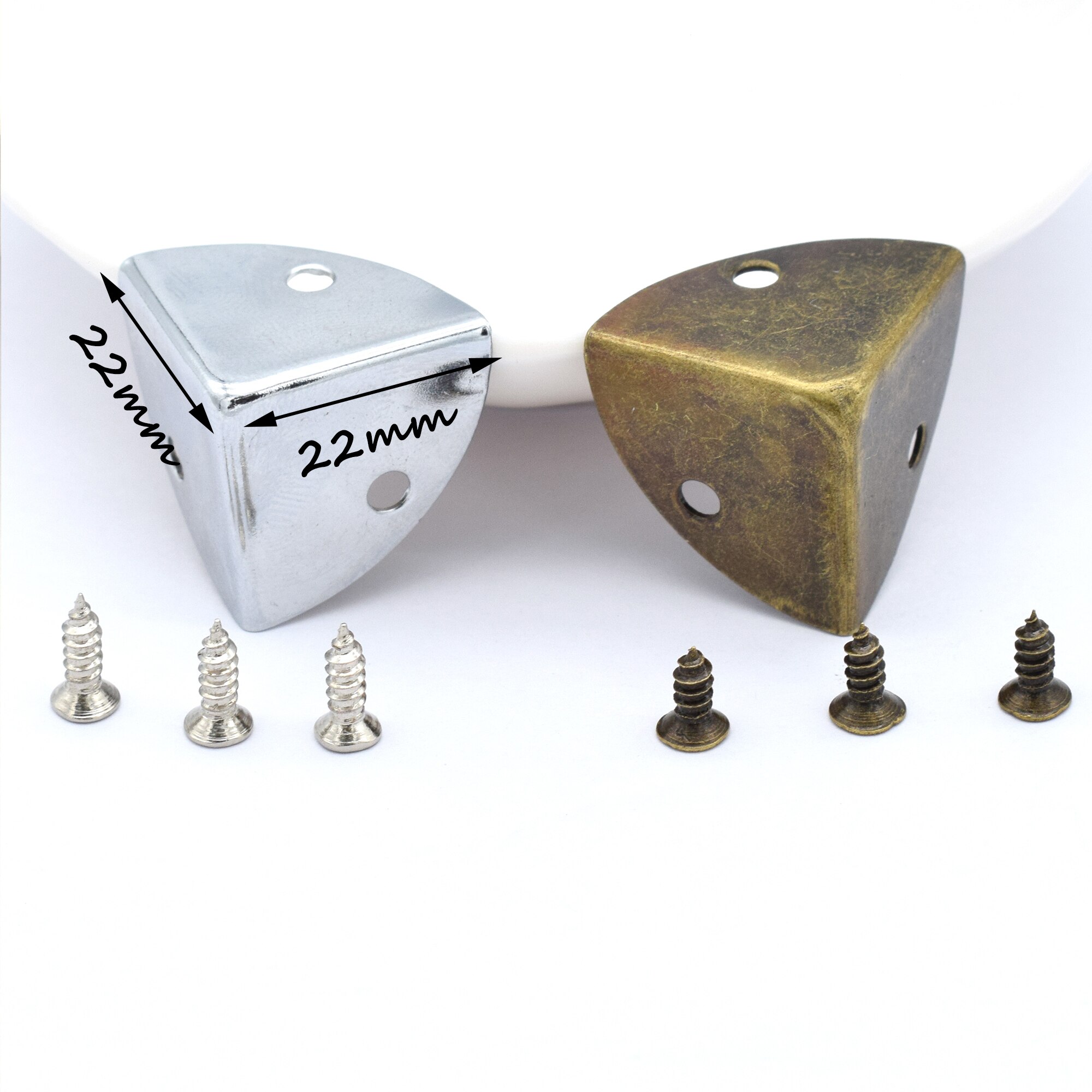 10pcs Metal Box Corner Antique Bronze/Silver Protector Wrap Angle Tool Box Corner Decorative Edge Safety Box Angle Guard: Antique Bronze