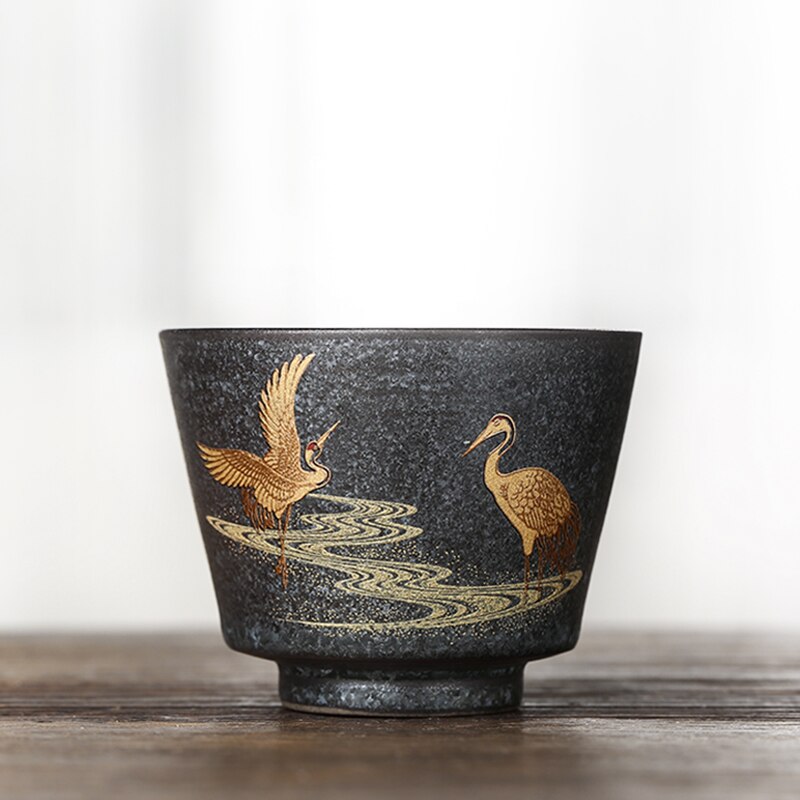 TANGPIN ceramiczny kubek latający żuraw kubek porcelanowy chińnarty kung fu kubek szklanka 50ml
