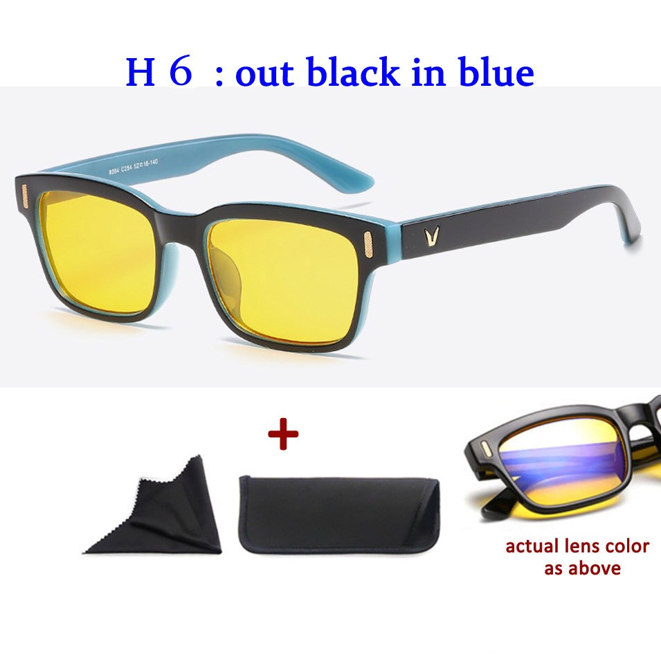 Anti Blue Rays Computer Glasses Men Blue Light Gaming Glasses Protection Spectacles Blue Light Blocking: out black in blue ye