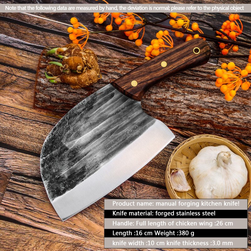 Full Tang Chef Knife Handmade Forged High-carbon Clad 7cr17 Steel Kitchen Knives Cleaver Filleting Slicing Broad Butcher knife