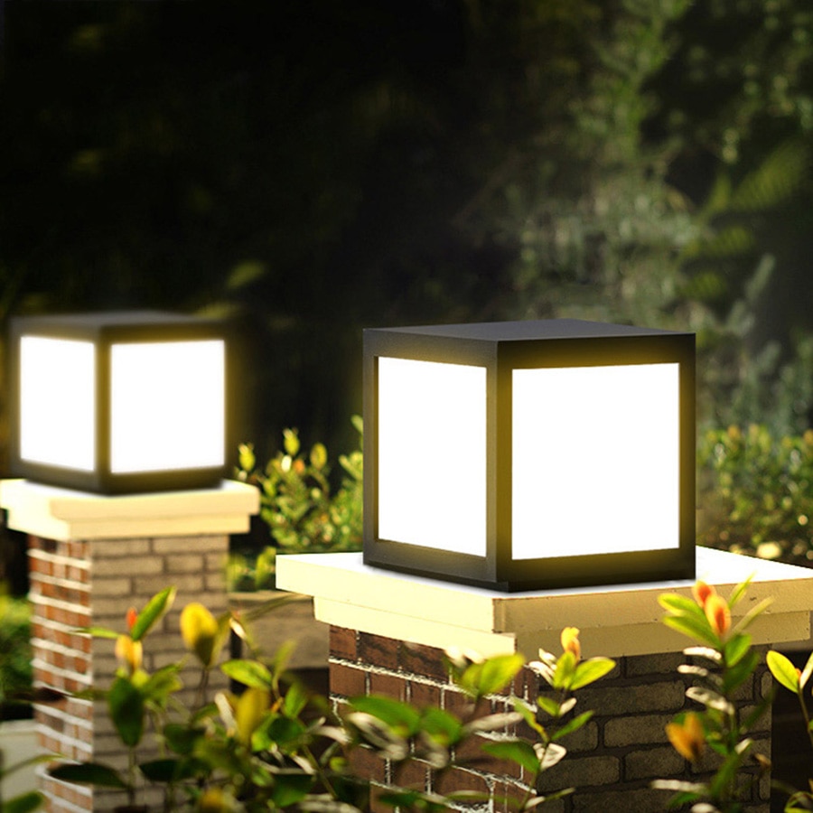 Lámpara Solar LED Thrisdar resistente al agua, pilar Solar para exteriores, puerta, valla, columna Solar para patio, Villas, jardín, porche, estigma ligero
