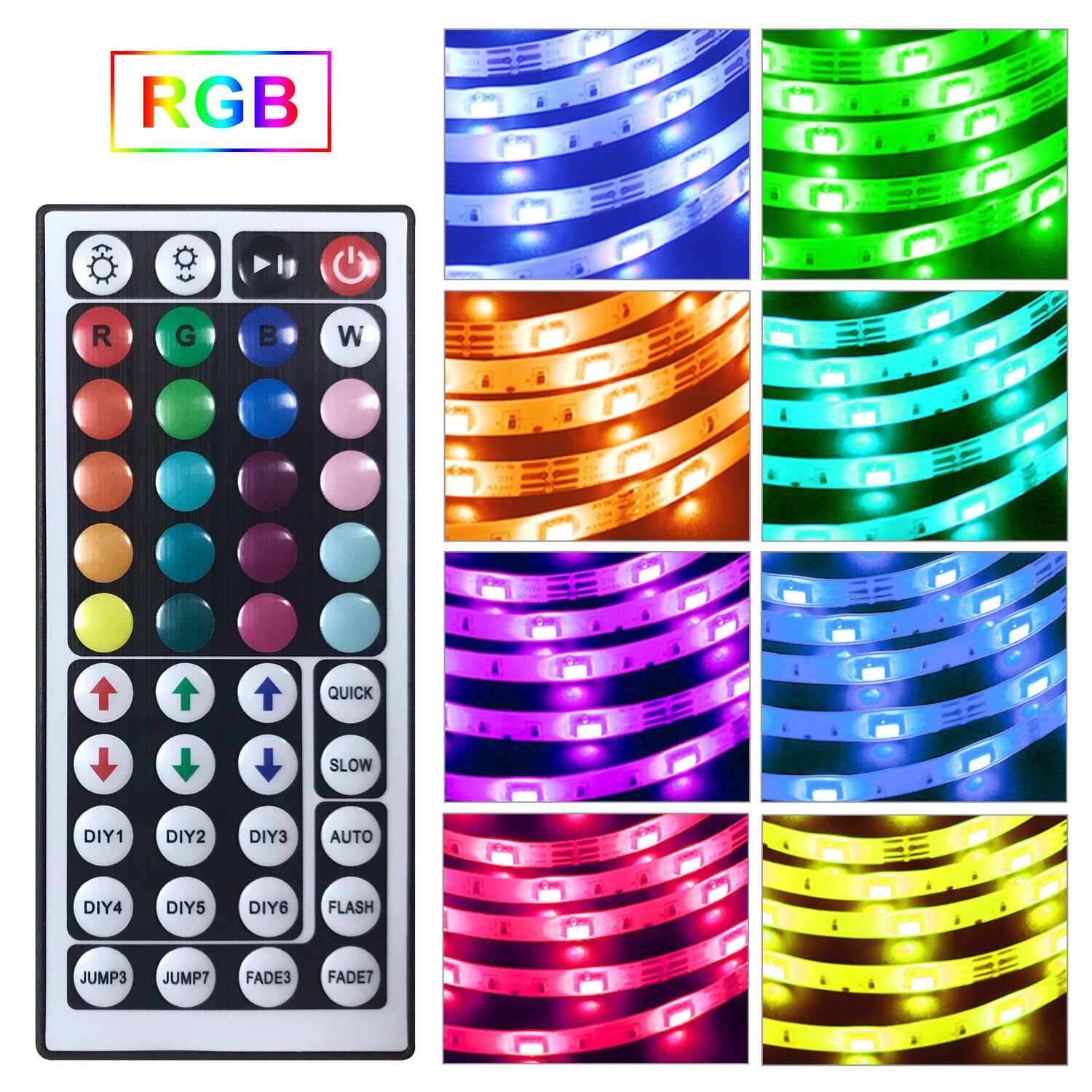 SMD 5050 LED Lights with Remote 44Keys Controller 12V led Strip for bedroom wall decoration Can be cut Flexible Ribbon Lighting
