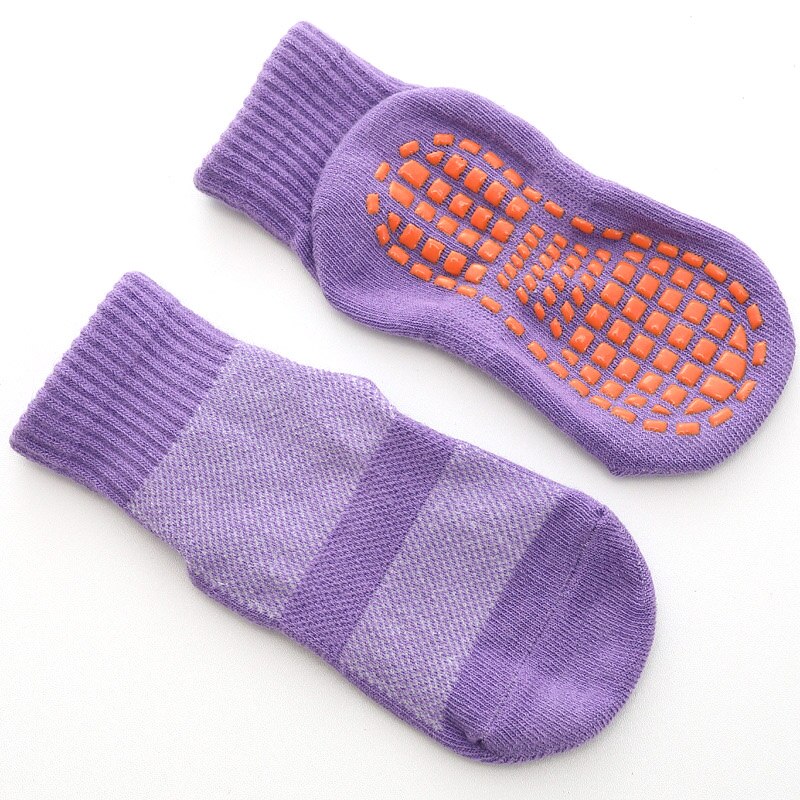 Trampoline Sokken Antislip Yoga Sokken Met Grips Vrouwen Anti-Slip Sokken Sticky Grijpers Sokken Voor Pilates Ballet Barre yoga: Purple