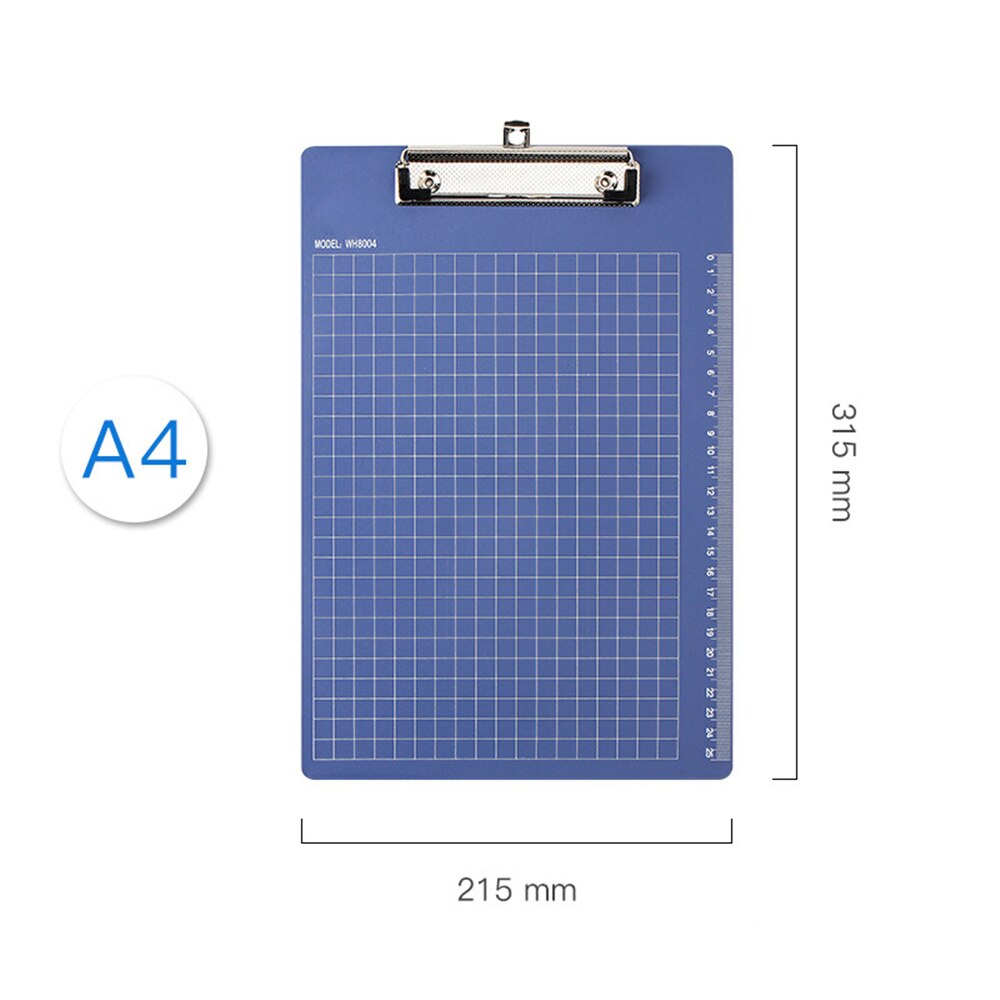 Plastic Clipboards Hard Foldover Clip Board For Office A4 A5 A6 Size With Metal Clips Easy to organize loose pages: Blue A4
