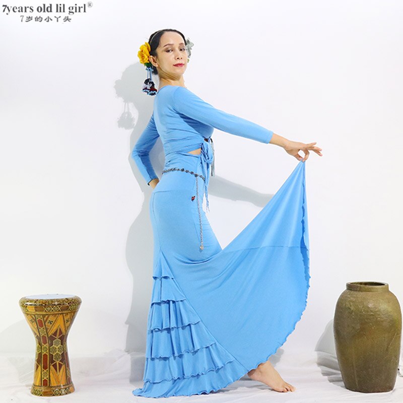Robe Flamenco danse pratique multicouche vêtements espagnols femmes Fshtail ESS01 03: ESS03 / XS