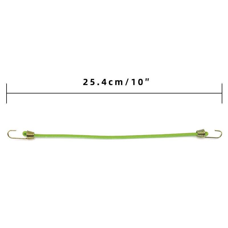 Sangle élastique pour bagages, 10 pièces, prise de cordon élastique fixe, petit crochet fixe, Mini corde en Latex de 4mm, accessoires de Camping: Black