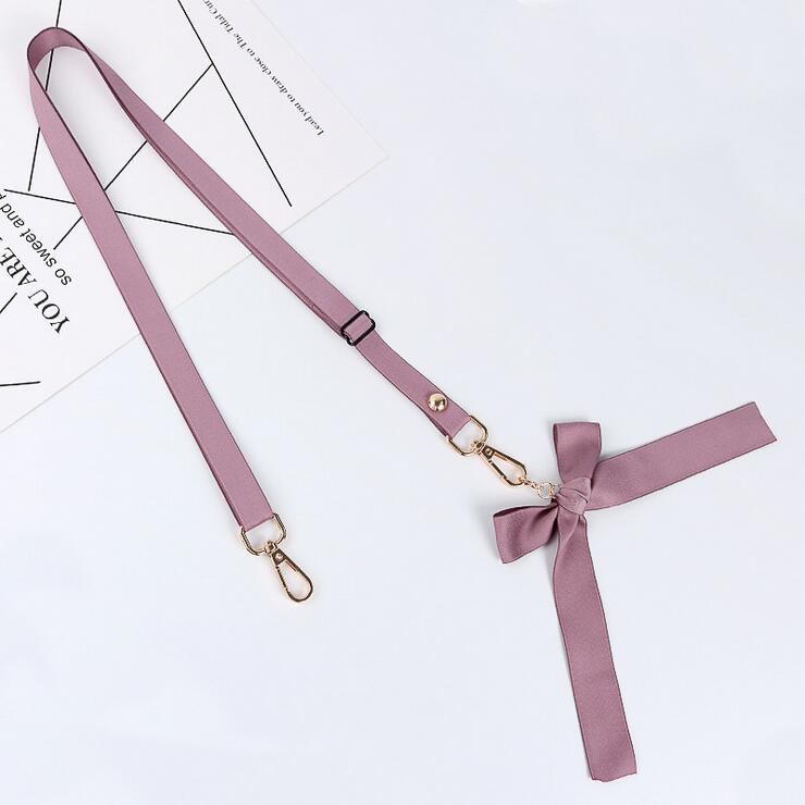 Universele Effen Kleur Schouderband Diagonaal Strap Lanyard Boog Eenvoudige Tas Verstelbare Mobiele Shell Lange Opknoping Vrouwen: Rose Red