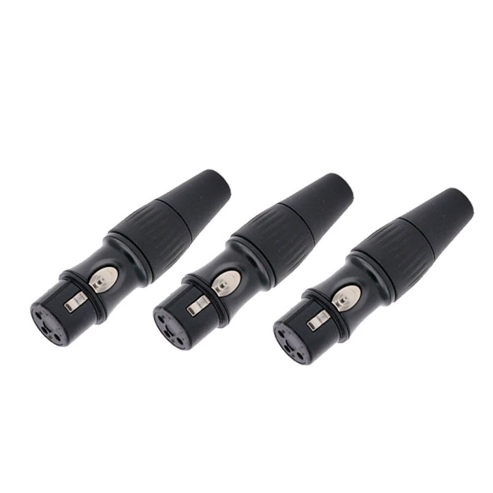 10 Stks/partij 3 Pin Xlr Plug Jack Mannelijke/Vrouwelijke 3 Pole Xlr Socket Microfoon Mic Kabel Draad Connector Zwart kleur