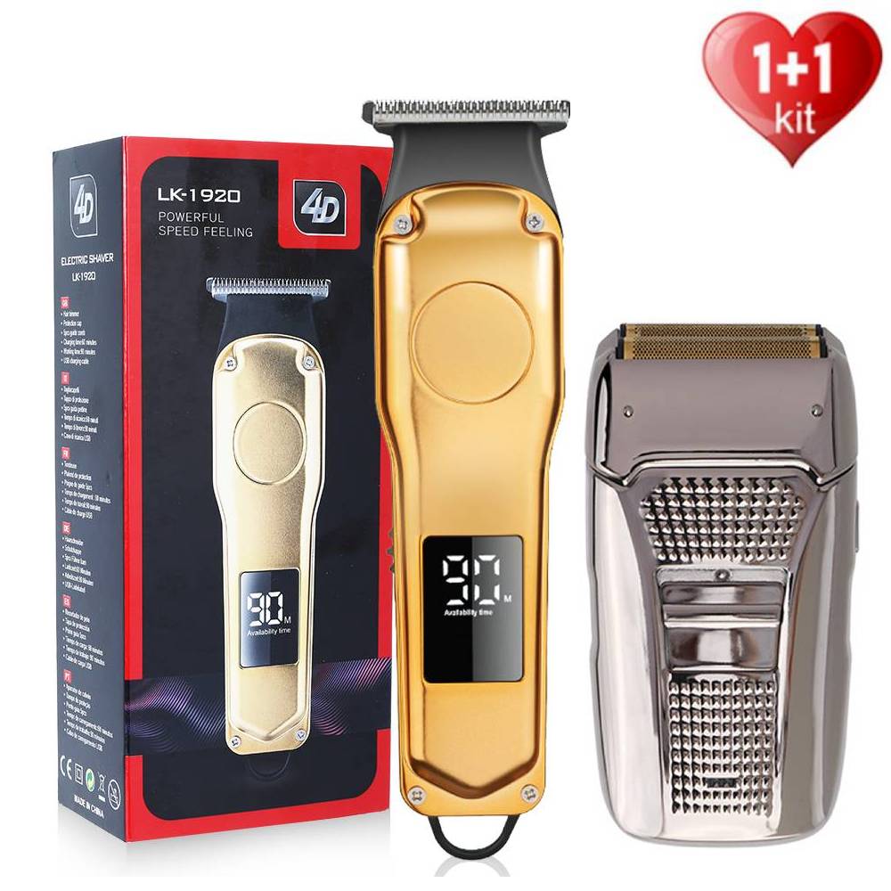 Tondeuse à cheveux professionnelle + rasoir électrique rasoir sans fil tondeuse à barbe Rechargeable finition coupe de cheveux Machine tondeuse directe: Clipper Shaver 2