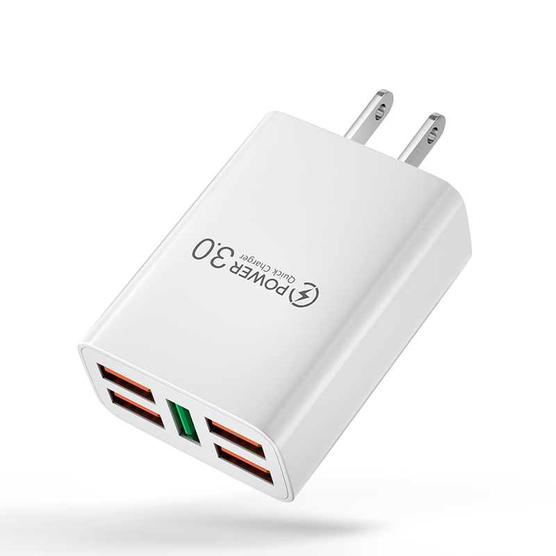 5 portów ładowarka USB szybkie ładowanie 3.0 4.0 48W szybkie ładowanie dla iPhone 13 12 Pro Max 11 Samsung Xiaomi Huawei ładowarki do telefonów ściennych: White US