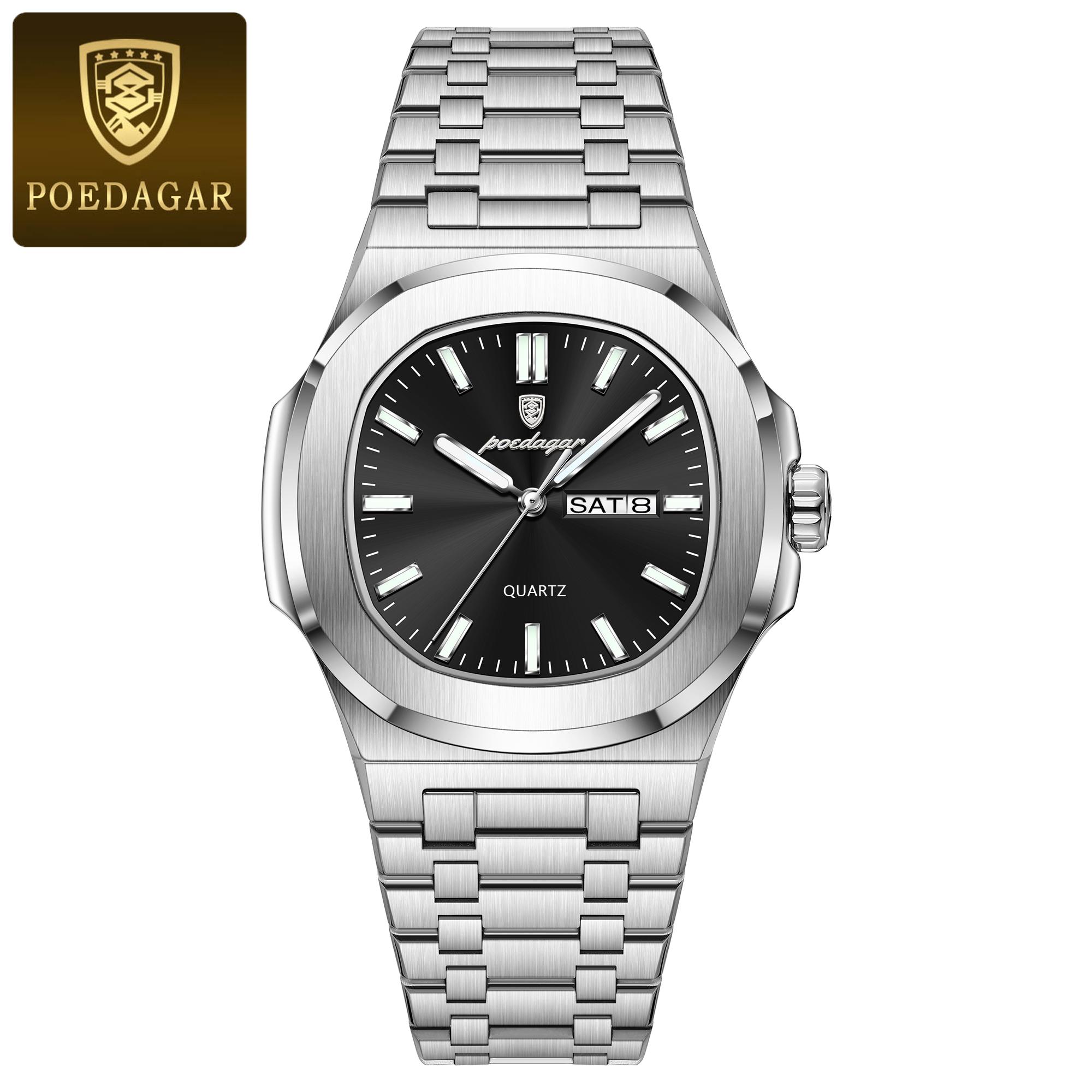 Poedagar casual daily simple men's quartz watch waterproof strap calendar watch