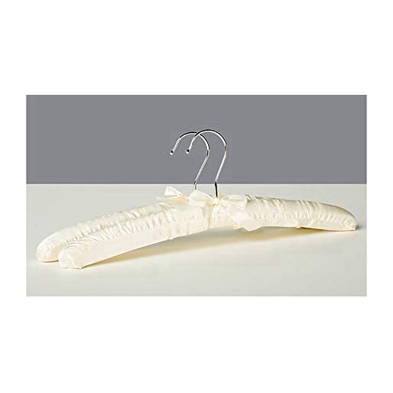 Crochet extensible au-dessus de la porte, porte-serviettes et 6 crochets avec cintres rembourrés en Satin pour robes de mariée