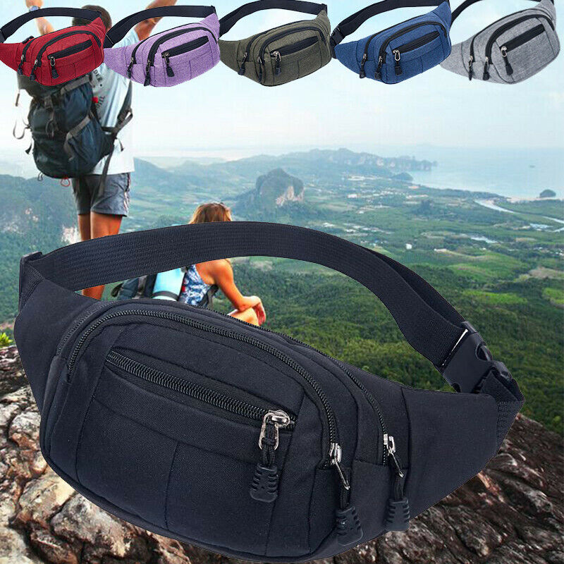 plus récent 3 fermetures à glissière voyage Bum sac Fanny Pack taille sac zippé Sports de plein air sac à bandoulière pochette