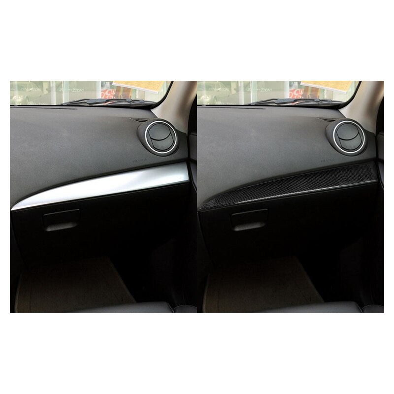 Pegatinas decorativas de fibra de carbono para salpicadero de coche, embellecedor de cubierta de consola central, para Mazda 3 Axela , , ,