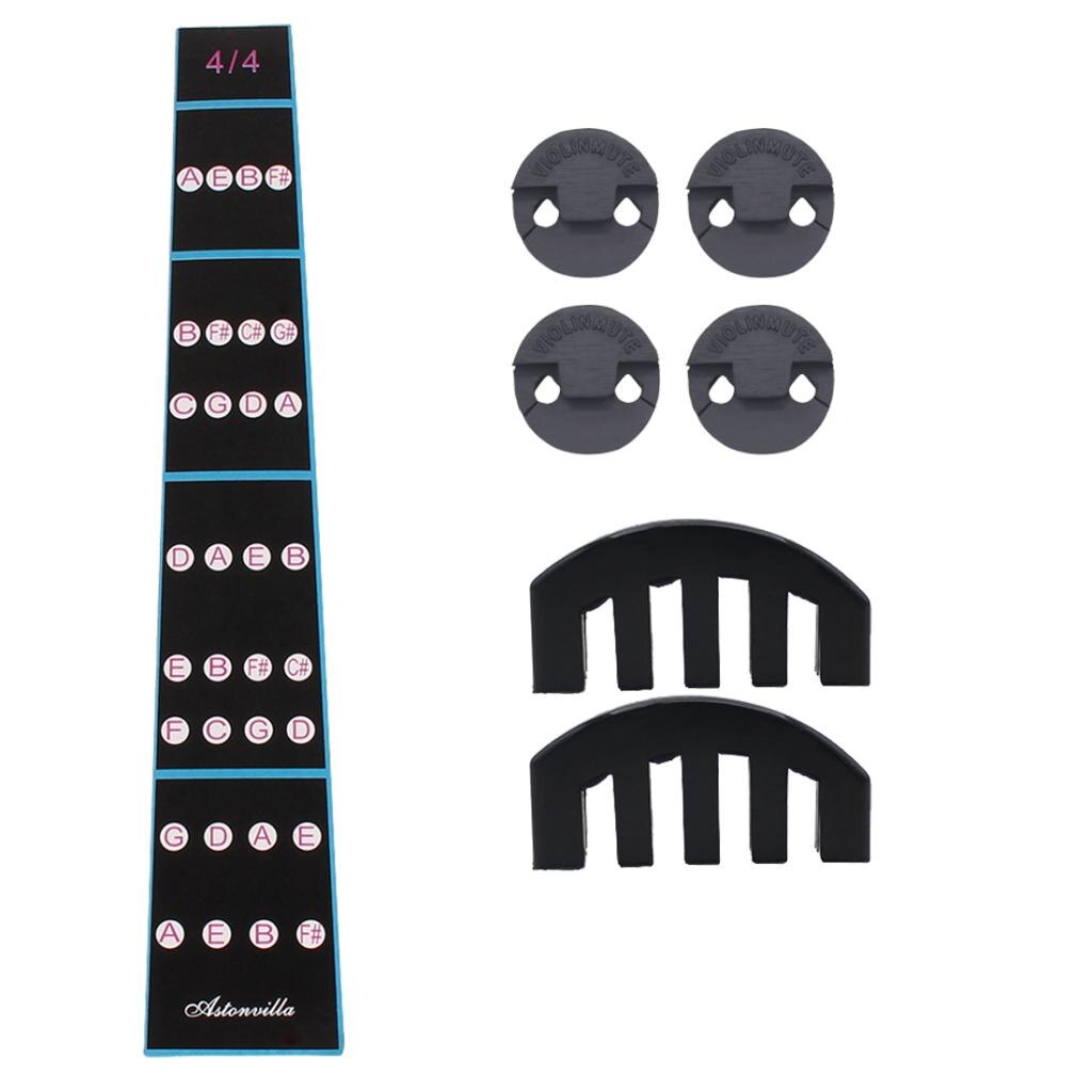 7pcs Rubber Violin Practice Mute Set Claw Mute And Round Mute Note Sticker