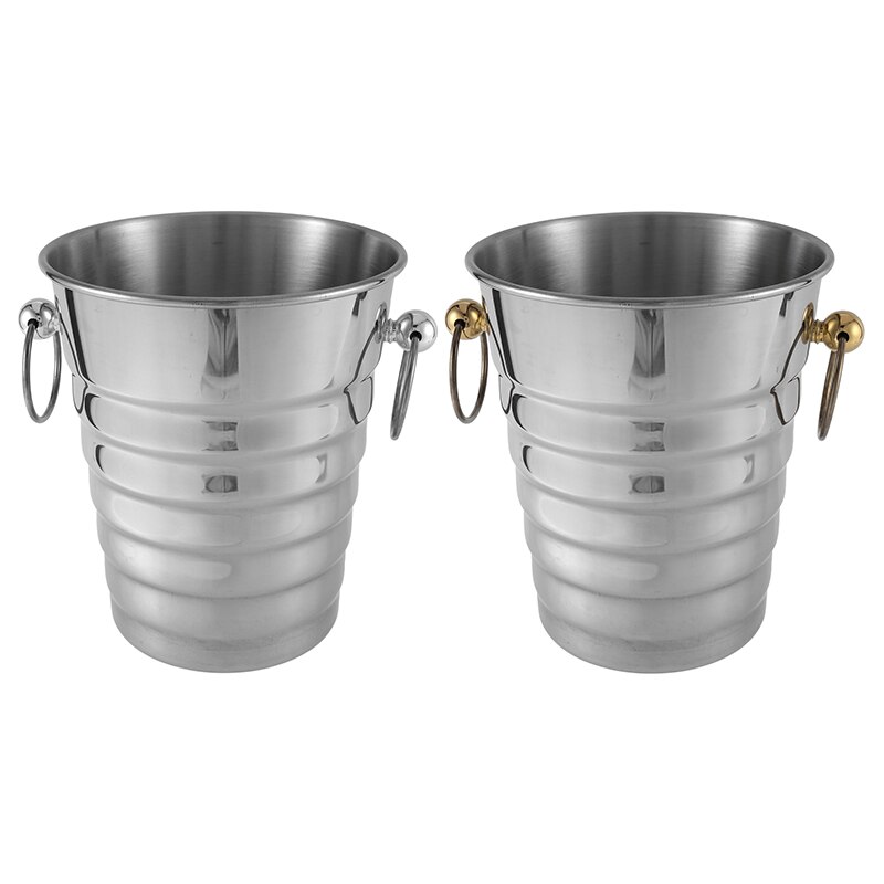 5L Stainless Steel Thick Threaded Ice Bucket Bar Champagne Cooler