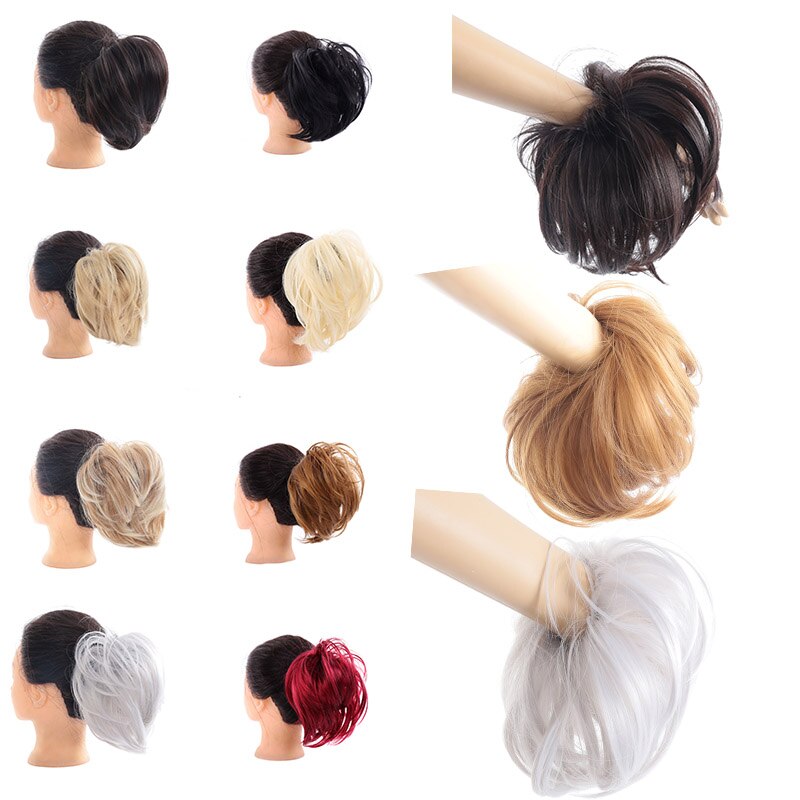 XUANGUANG chignon queue de cheval décoiffé | Chignon pour femmes, chignon à donuts, haute température et résistant à la chaleur