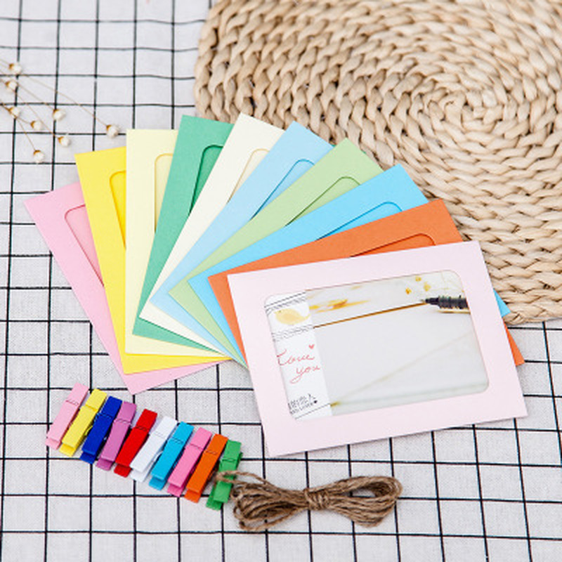 Cute Cat Shape Kraft Paper Photo Frame for Pictures Hanging Frame Wedding Wall Decor Graduation Party Photo Booth Props