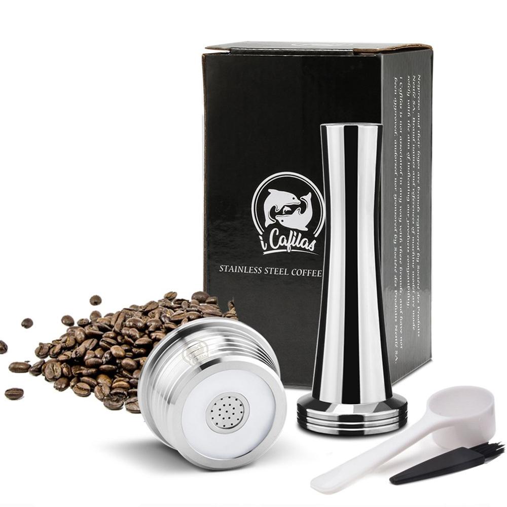 Stainless steel Refillable Coffee Capsule Pod Filter Dripper Tamper Compatible with DELTA Q/ Coffee Machine: Type 2