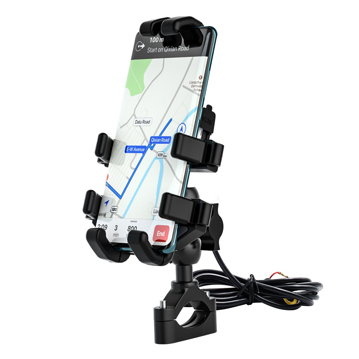 Motorfiets Gsm Houder Charger Aluminium Beugel Gps QC3.0 Sub Moto Fiets Telefoon Stand Mount Bracket Ondersteuning Telefoon