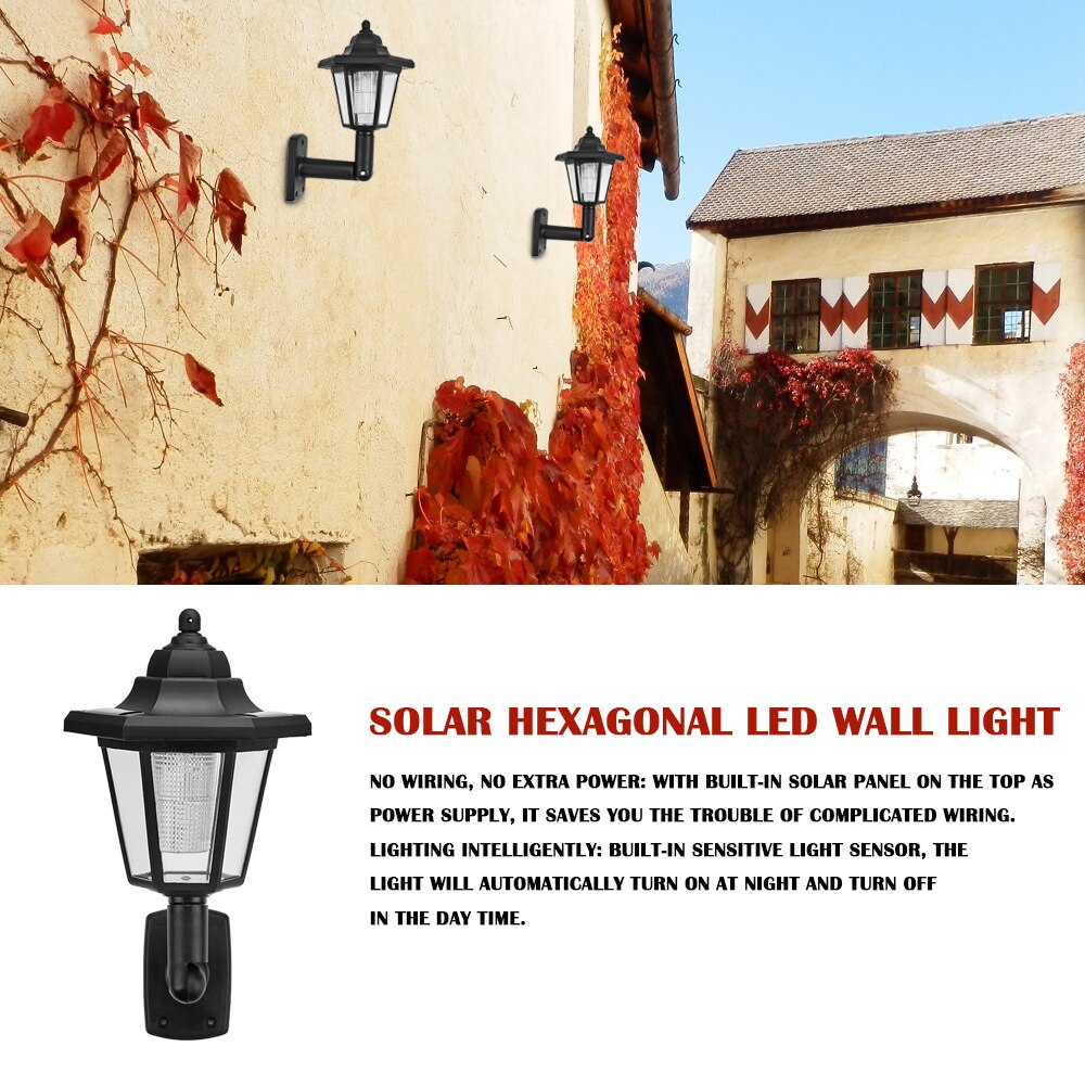 Konesky 2 stks Waterdichte Solar LED Wandlamp Zeshoekige Licht Koel Wit Auto ON/OFF Nachts Voor Outdoor landschap Tuinhek