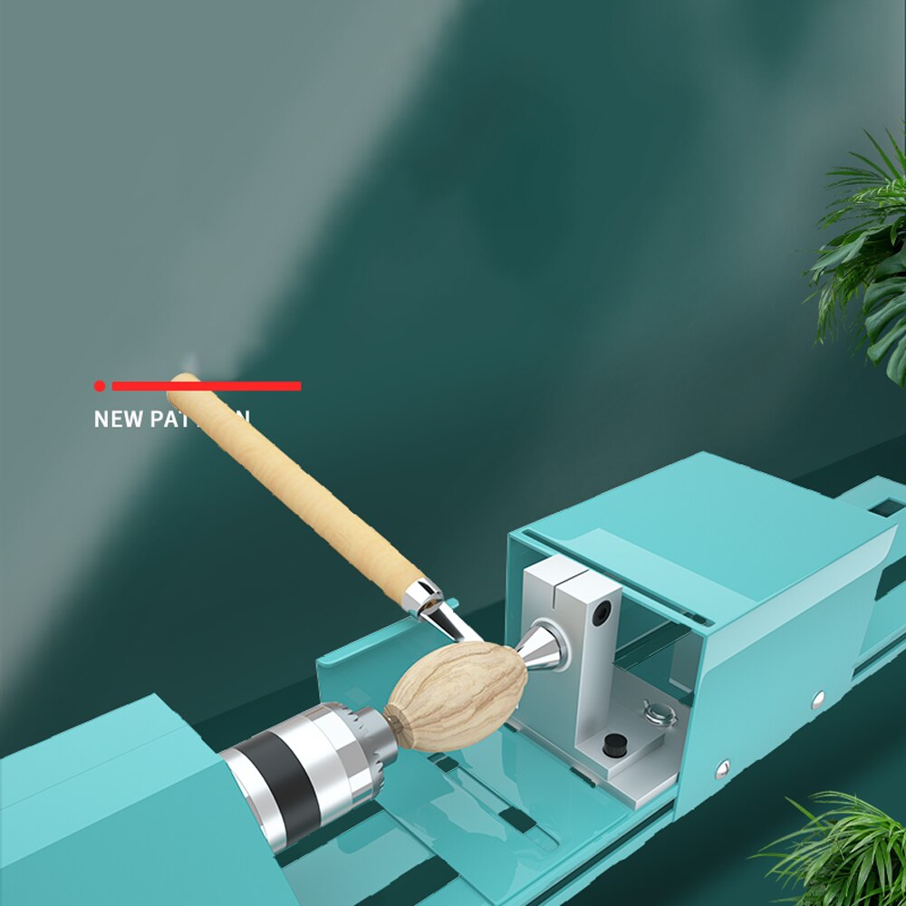 Small Size Home Household Wood Working Turning Lathe Multifunction Infinitely Variable Speed Cutting Grinding Drilling DIY Tools