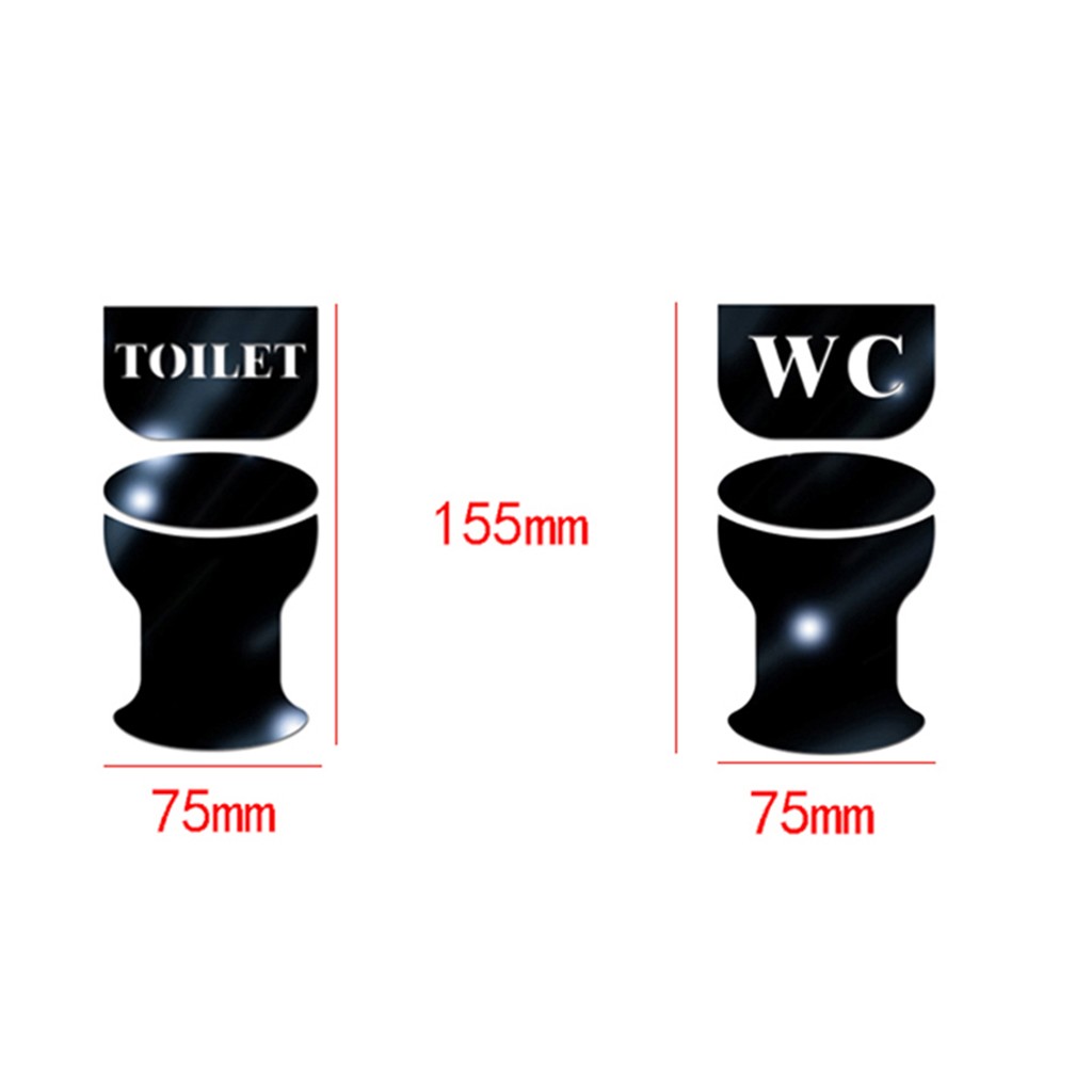 Toilette salle de bain conseils miroir autocollants bricolage personnalité 3D Stickers muraux brillant acrylique Wc toilette porte signe rapide