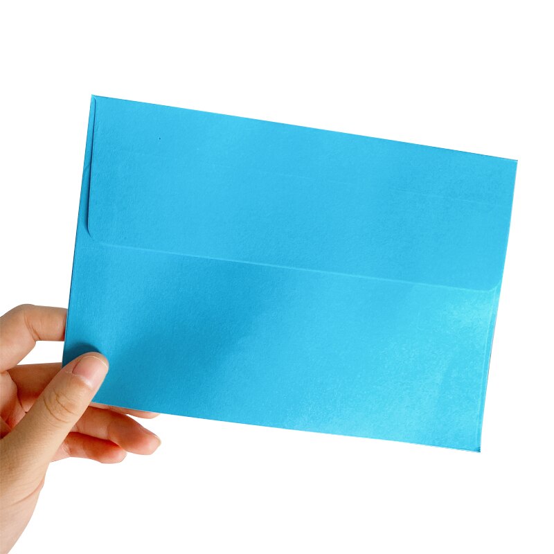 100pcs/lot Lovely Candy color Envelope Postcard Stationery Paper Envelope School Office Kraft Envelopes: blue