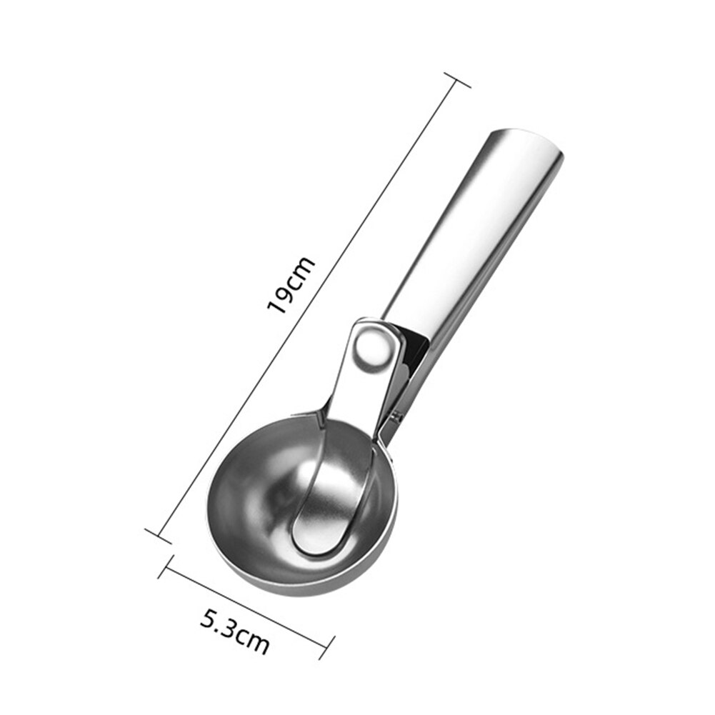 Ice Cream Scoops Stacks Stainless Steel Ice Cream Digger Non-Stick Fruit Ice Ball Maker Watermelon Ice Cream Spoon Tool: L