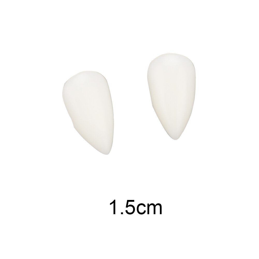 1 par 4 storlekar vampyrtänder huggtänder diy proteser rekvisita halloween kostym rekvisita fest harts: 1.5cm
