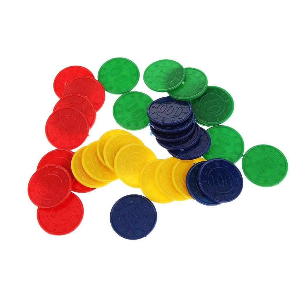 32 Stks/set Plastic Poker Chips Set, 10/20/50/100 Grandado