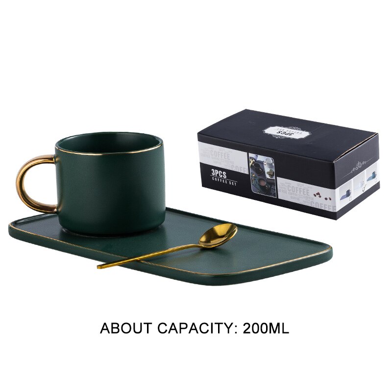 Coffee cup saucer with spoon luxury Phnom Penh ceramic cup and saucer breakfast, afternoon tea cup and saucer tray box set: A