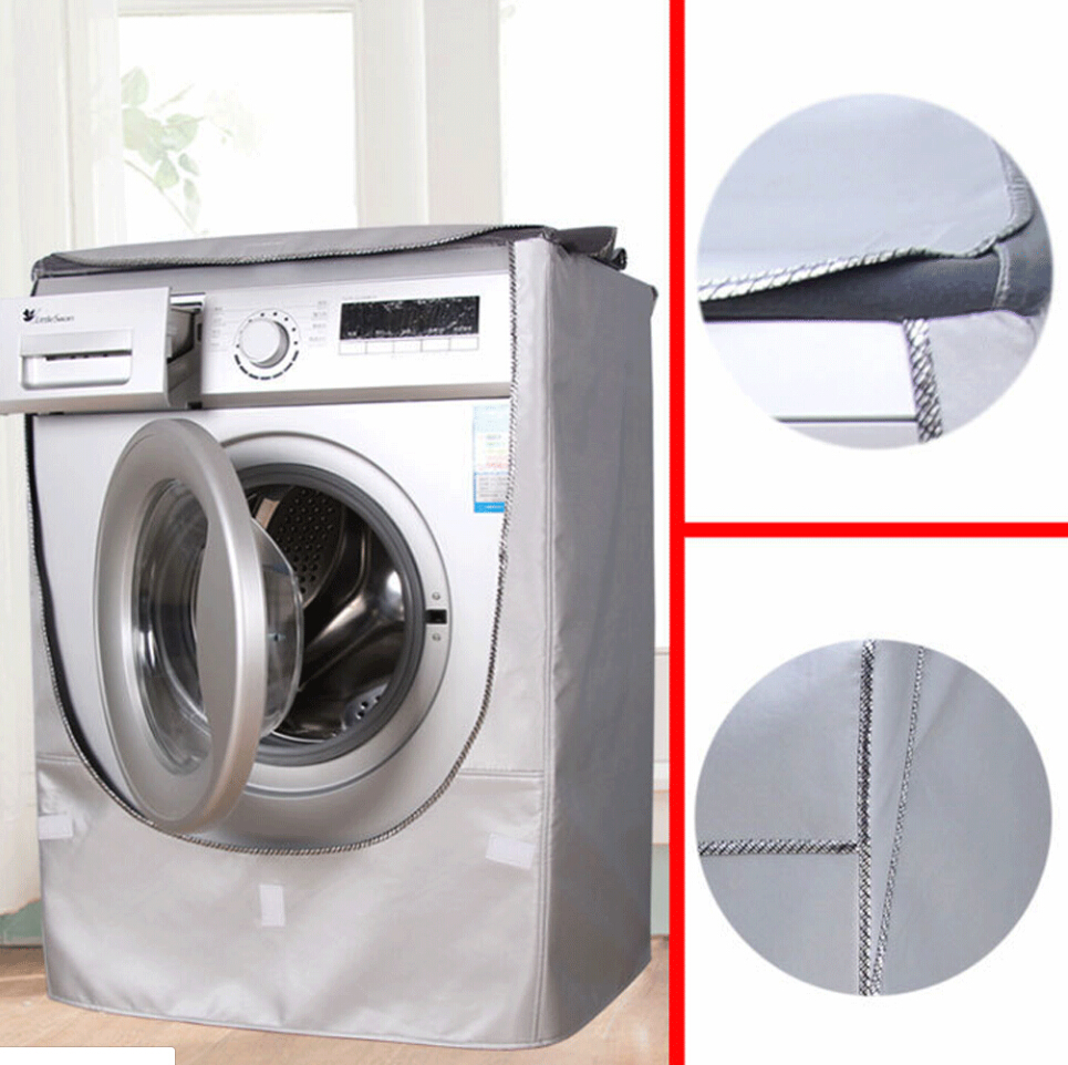 Waterproof Washing Machine Zippered Dust Guard Cover Protection Front Cover: M